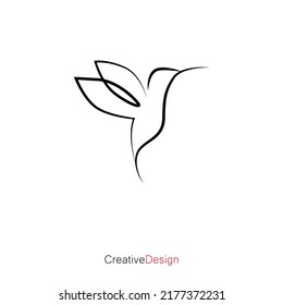 A Line Art Icon Logo of a Hummingbird – Delicate and Elegant Design Featuring a Hummingbird in a Minimalist Line Art Style. Perfect for Symbolizing Beauty, Grace, or Freedom in Vector Art.