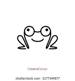 A Line Art Icon Logo of a Little Frog – Playful and Simple Design Featuring a Frog in Minimalist Line Art Style. Ideal for Representing Nature, Playfulness, or Environmental Themes in Vector Art.