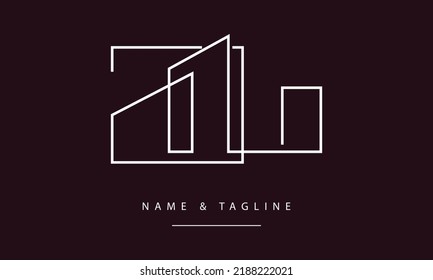 A line art icon logo of a modern house or home