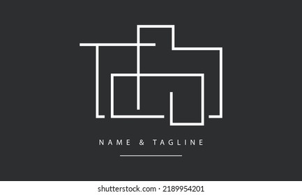 A line art icon logo of a modern house or home