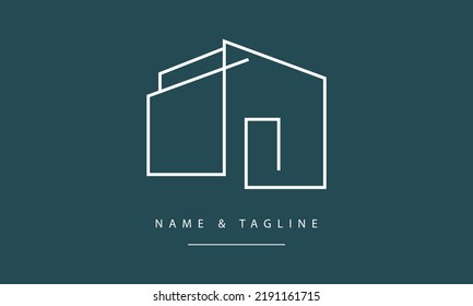 Line Art Icon Logo Modern House Stock Vector (Royalty Free) 2191161715 ...