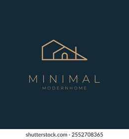 Um logotipo de ícone de arte de linha de uma casa moderna, utilizável para imóveis, arquitetura e logotipos da empresa, elemento de modelo de logotipo da casa, ilustração vetorial