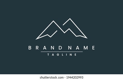 Line Art Icon Logo Mountain Peak Stock Vector (Royalty Free) 1944202993 ...