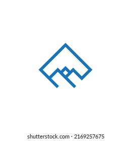 A line art icon logo of a mountain