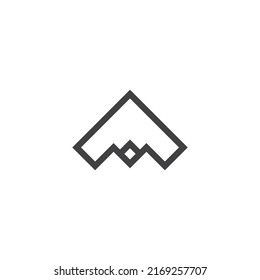 A line art icon logo of a mountain