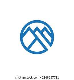 A line art icon logo of a mountain