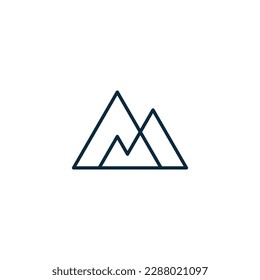 a line art icon logo of a mountain