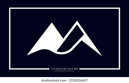 A Line art icon Logo of a Mountain	
