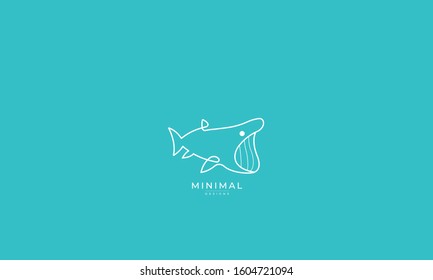 A line art icon logo a shark 