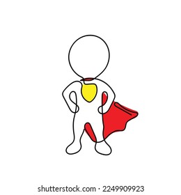 Line art icon of a man best in his service or profession.