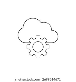 Icono de arte lineal que representa las Configuraciones o la gestión del servicio en la nube.
