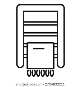 Icono de arte lineal de un sistema de refrigeración de la sala de servidores que mantiene los datos seguros