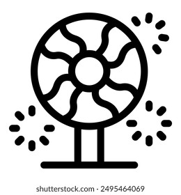 Line art icon of a spinning wheel of fortune, often seen at carnivals and amusement parks