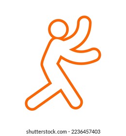 line art icon of stickman, doing self defense