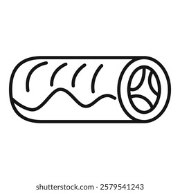 Line art icon of a turkish delight roll with pistachio nuts showing, perfect for recipe books or restaurant menus