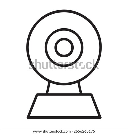 Line art icon of a webcam isolated on white.