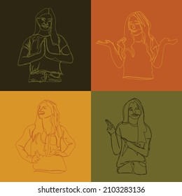 Illustration der Linie mit beliebiger Pose