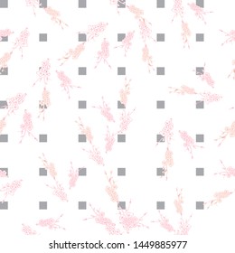 Line art illustration apple or peach brunch tree backdrop.Floral organic background. Vintage floral pattern
