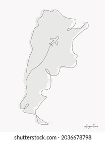 Line Art Illustration of Argentina Map perfect for Logo, Social Media Template, Banner, and T-Shirt