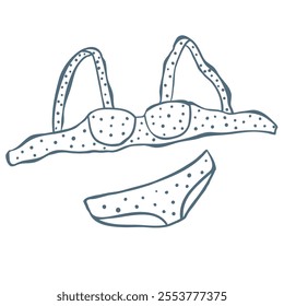 Line Art Illustration of Bikini. Vector Graphic.