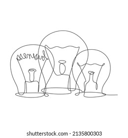 Line art illustration of business and marketing. Social media.