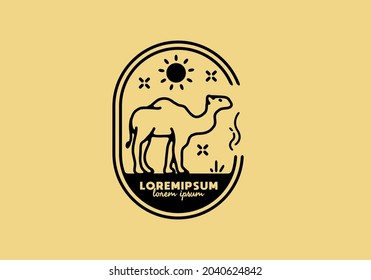 Line art illustration of camel design