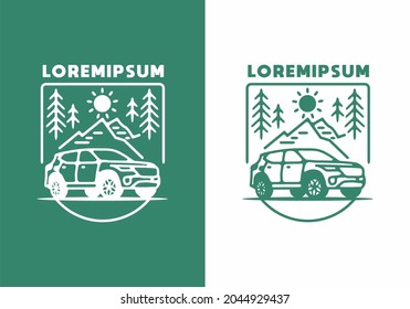 Line art illustration of car design