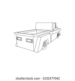 Line art illustration of classic truck vintage isolated on white