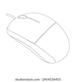 ilustración de arte de línea de un mouse de computadora
