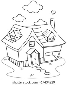 Colouring Page House Images, Stock Photos & Vectors | Shutterstock