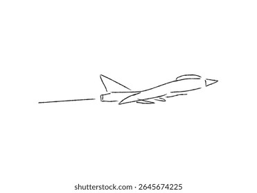  line art illustration depicting five fighter jets in flight. 
