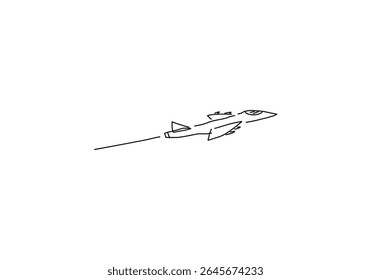  line art illustration depicting five fighter jets in flight. 