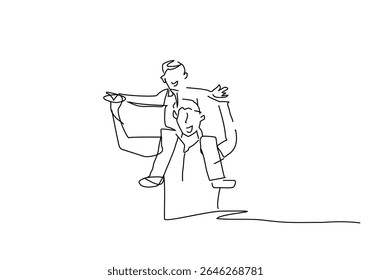  line art illustration depicting a tender moment between a parent and a child