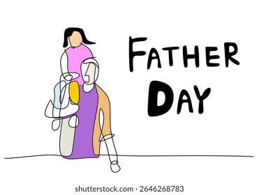  line art illustration depicting a tender moment between a parent and a child