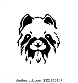 line art illustration design, abstract dog icon