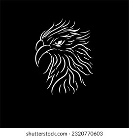 diseño de ilustraciones de arte de línea, logotipo de ave águila