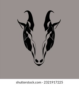 line art illustration design, goat head icon