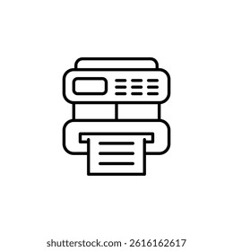 Line art illustration of a desktop printer ideal for website graphics