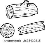  line art illustration of different logs