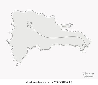 Line Art Illustration of Dominican Republic Map perfect for Logo, Social Media Template, Banner, and T-Shirt