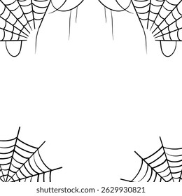 line art illustration of the edge of a spider's web