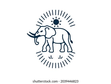 Line art illustration of elephant design