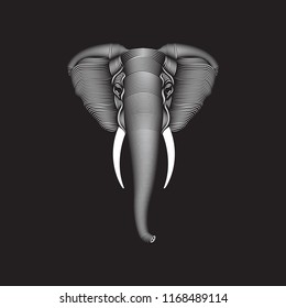 Line art illustration of elephant vector illustration