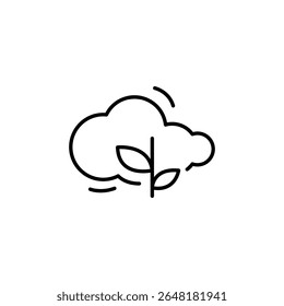 Line Art Illustration Featuring A Cloud And Emerging Plant Symbolism