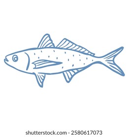 Line Art Illustration of Fish. Vector Graphic.