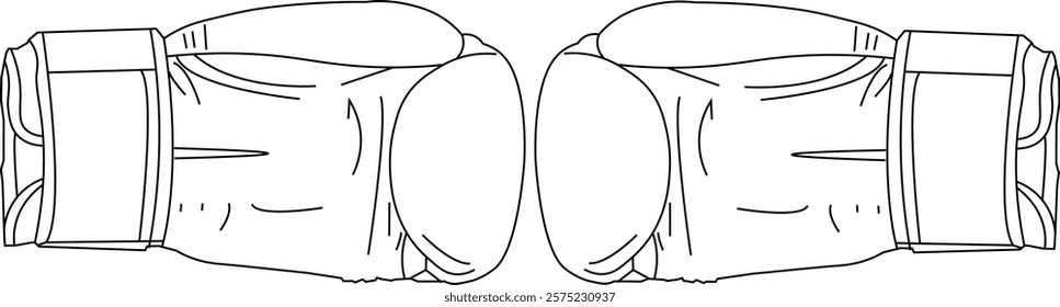 the line art illustration of the gloves for sport called boxing