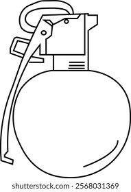 the line art illustration of hand grenade.