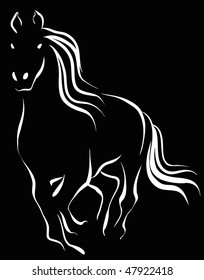 Line art illustration of a horse 1