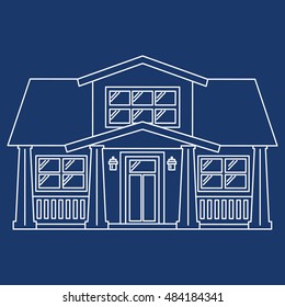 Line Art Illustration of a house