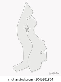 Line Art Illustration of Liechtenstein Map perfect for Logo, Social Media Template, Banner, and T-Shirt